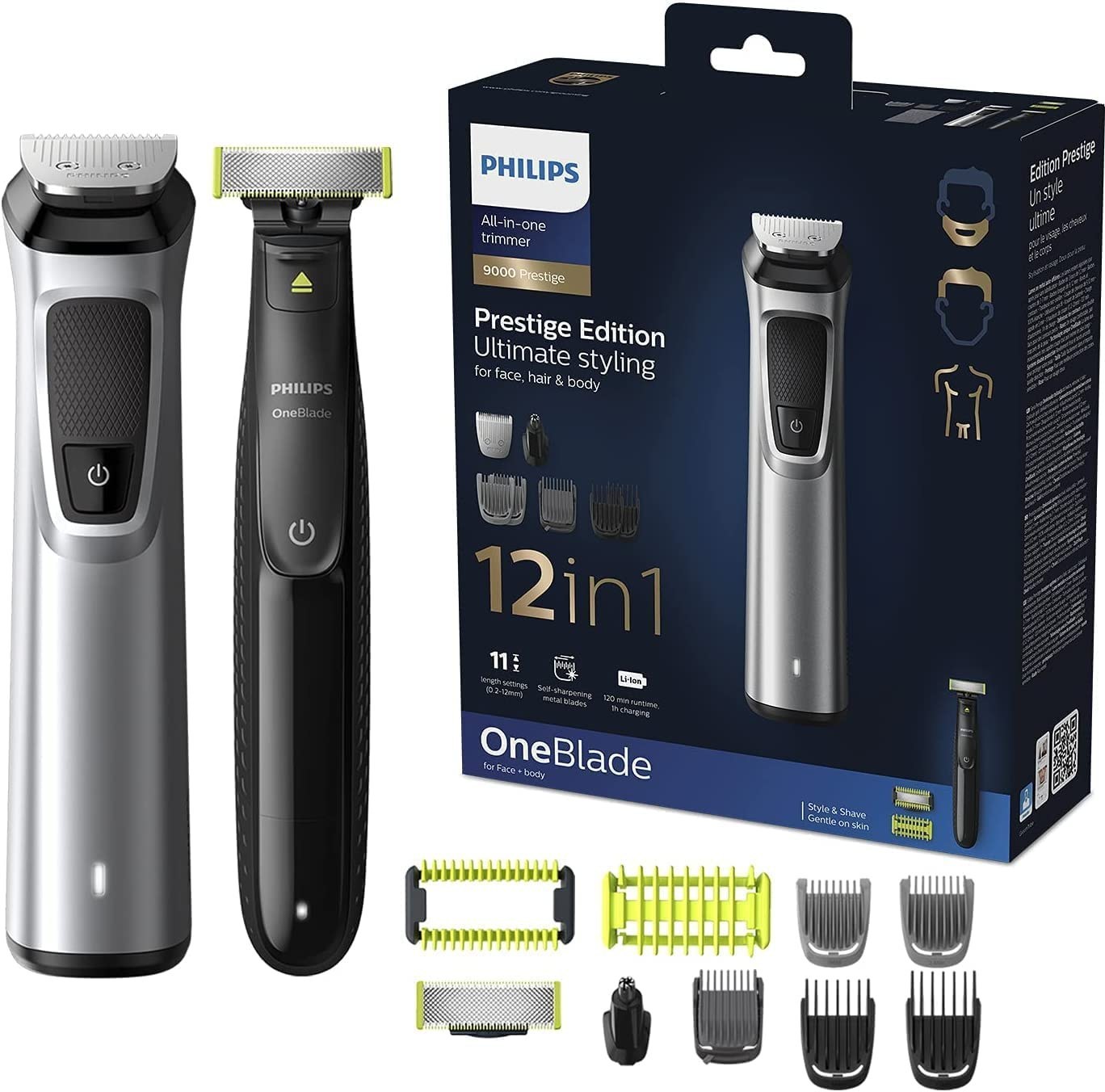 ست ماشین اصلاح موی صورت و بدن فیلیپس مدل MG9710 به همراه ماشین اصلاح وان بلید