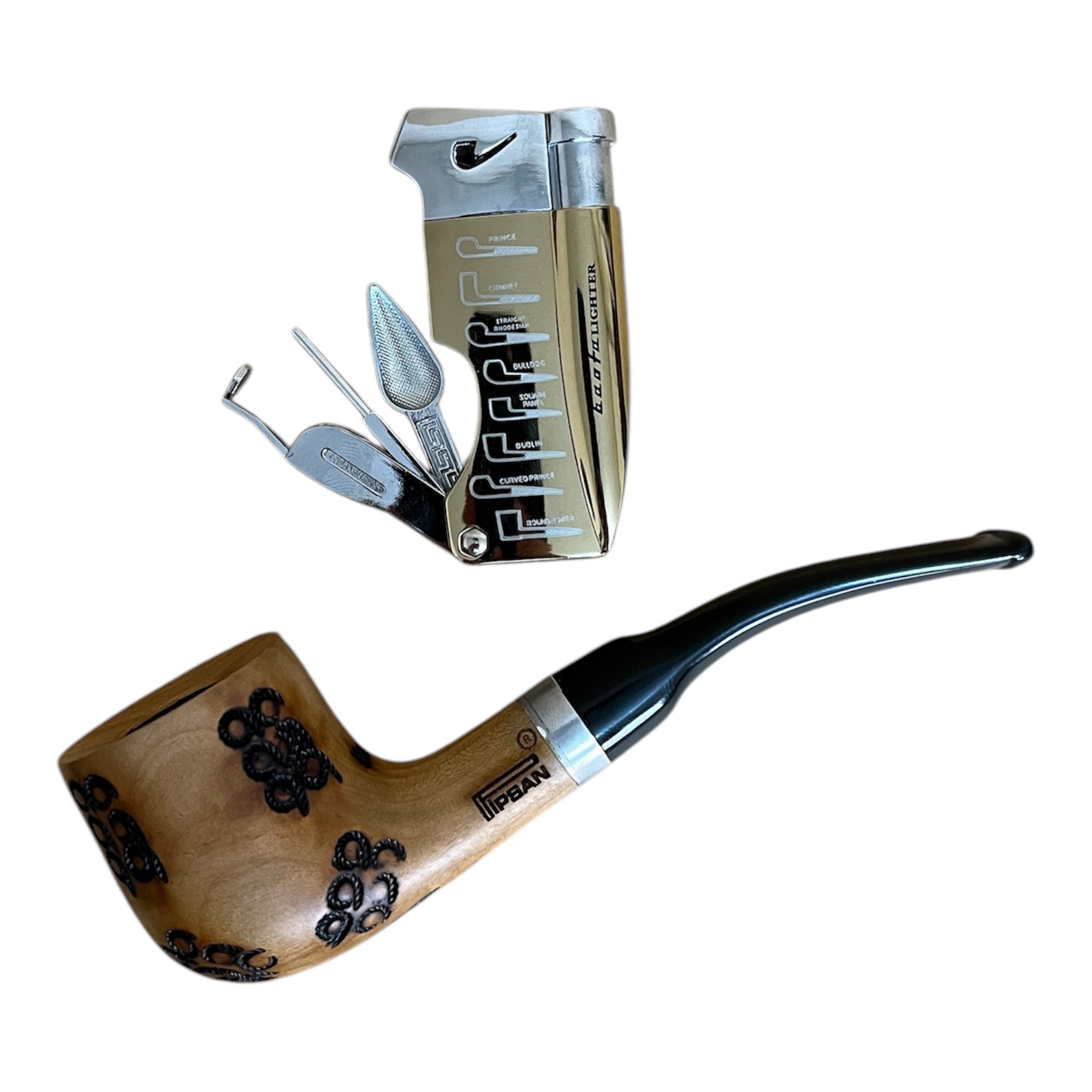 پیپ چوبی پیپسان به همراه کیف و فندک پیپ مدل P1121 - Image 5