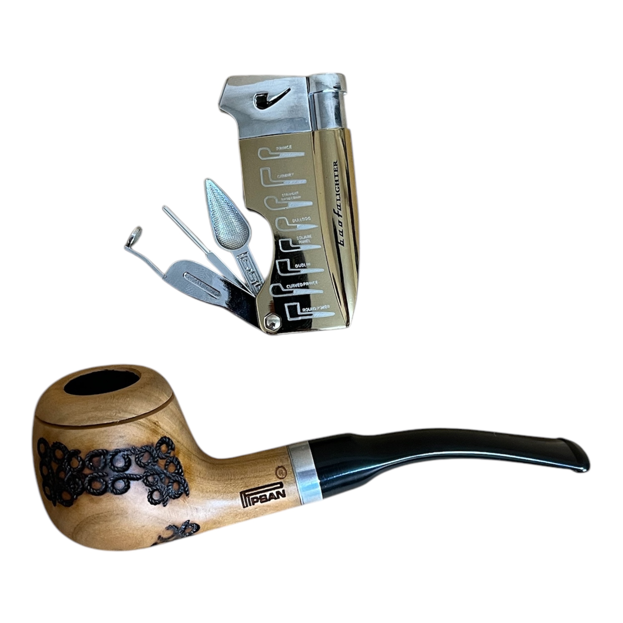 پیپ چوبی پیپسان به همراه کیف و فندک پیپ مدل P1123 - Image 6