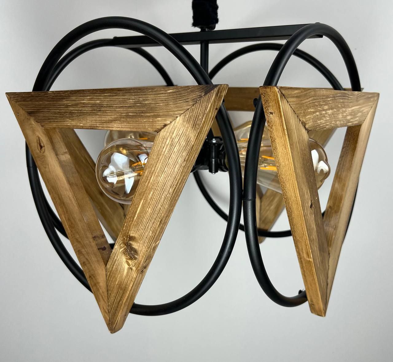 لوستر مدرن چوب و فلز R56