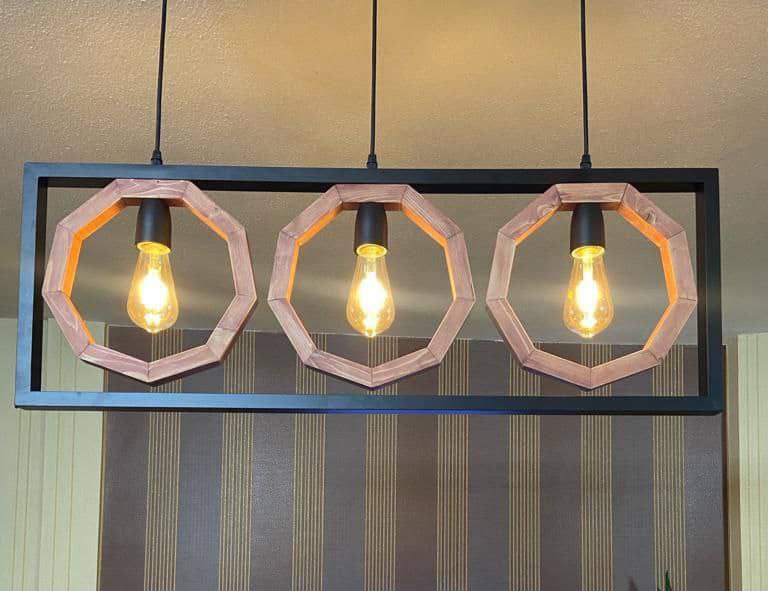 لوستر مدرن چوب و فلز M35