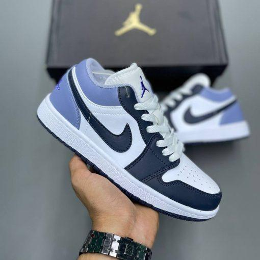کفش کتونی زنانه و مردانه نایک جردن 1 لو ایندیگو Jordan 1 Low White Indigo Haze - Image 3