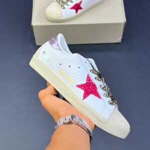کفش کتونی زنانه گلدن گوس (کیفیت مستر) Golden Goose Superstar Red Glitter Star leopard