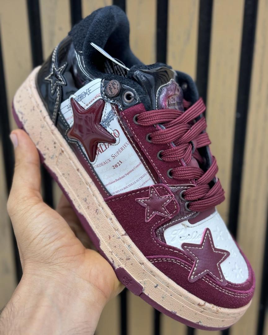 کفش کتونی زنانه کالیکستو Skateboarding Low Red Wine
