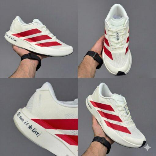 کفش کتونی مردانه آدیداس آدیزیرو سفید قرمز adidas Adizero Evo - Image 2